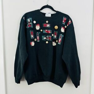 Vintage Sturdy Sweats by Lee Sweatshirt  Christmas patchwork woman’s large